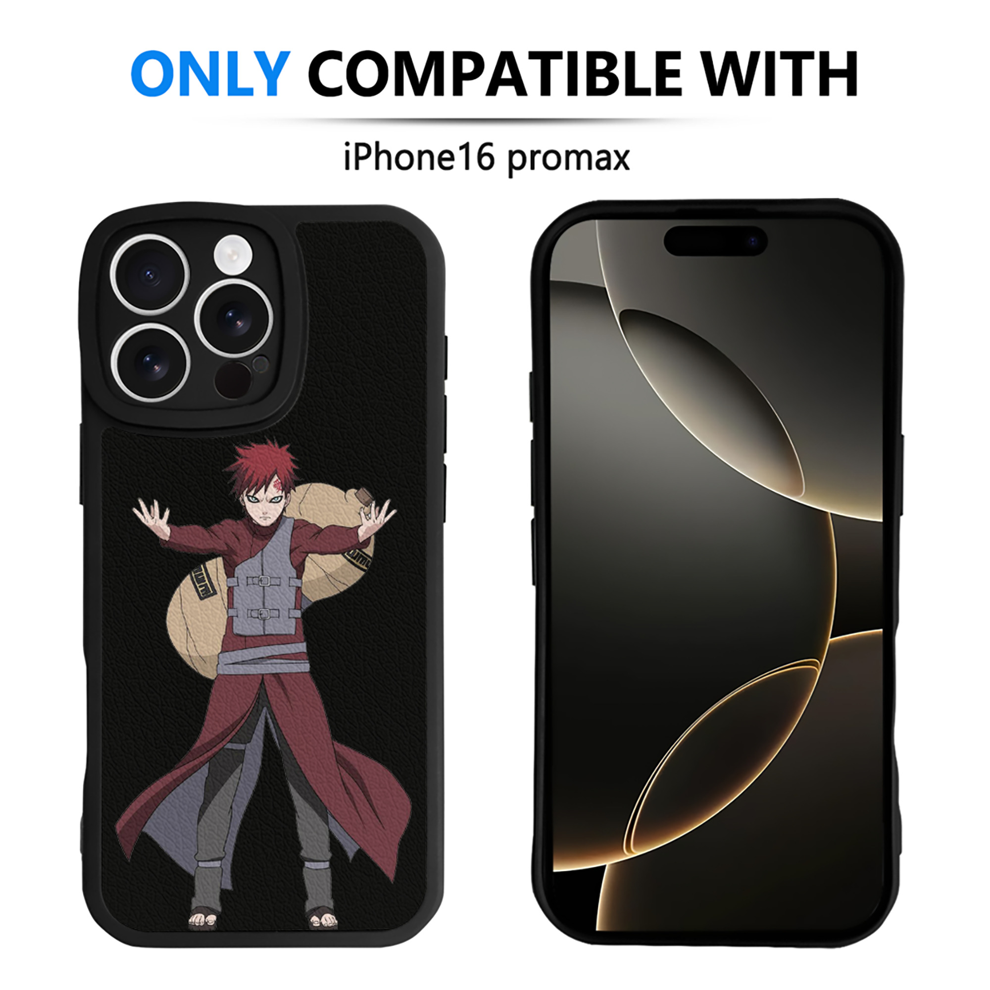 （画像用） NARUTO -ナルト- ガアラ Gaara 【iPhone 16シリーズ対応】シリコンスマホケース（レザー調） 材質：シリコン
